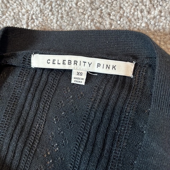Celebrity pink Pointelle button up sweater NWT XS - Picture 6 of 12
